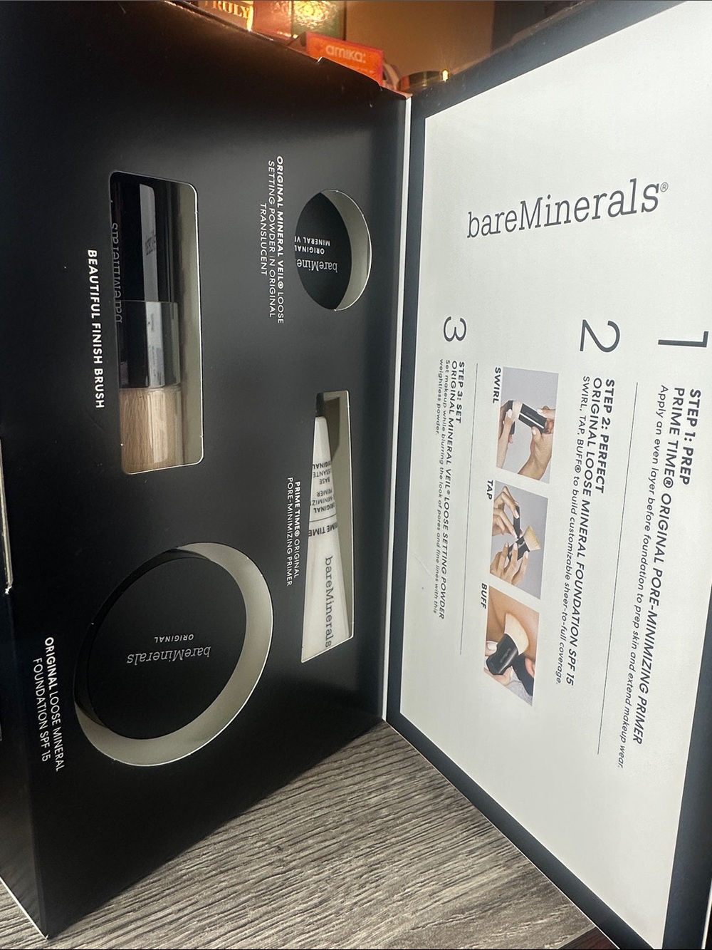 bareMinerals Makeup Set with Black, White, and Beige Accents
